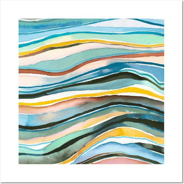 Pocket - MINERAL LAYERS WATERCOLOR MULTICOLORED Wall Art by ninoladesign